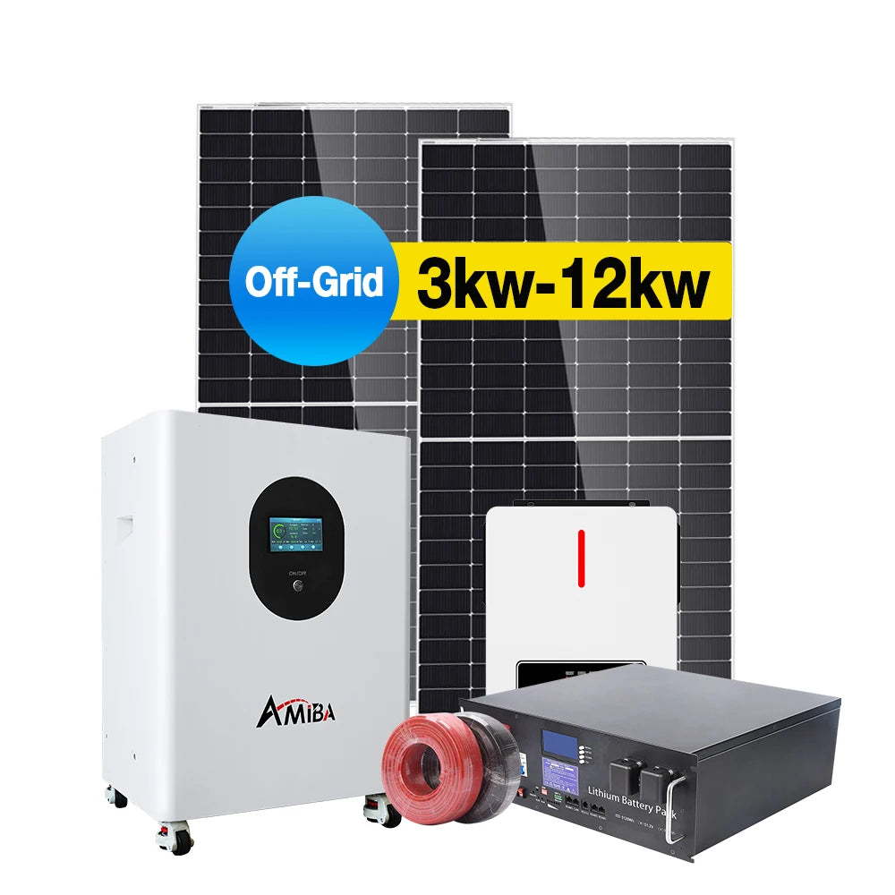 Solar Set off Grid Solar Energy System 1KW 2KW 3KW 4KW 5KW 10KW Solar Panel System with Batteries for Home
