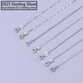 S925 Real Sterling Silver 18inch Chain Advanced Water Wave Snake Bone Box Cross Silver Chain 45cm