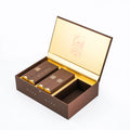 Soy Ink Custom Printed Cardboard Rigid Hard Packaging Luxury wooden Gift Boxes With Magnetic Lid