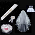 Bridal Shower Bachelorette Party Supplies Fashion Garter Veil Lace Set Badge Sash Hen Night Team Bride to Be Wedding Decor ST962