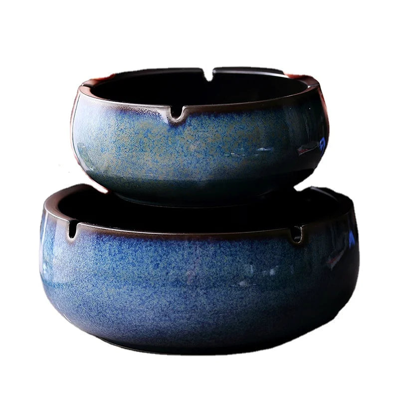 Personality Ceramic Home Living Room Retro Printed Porcelain Ceramic AshTray