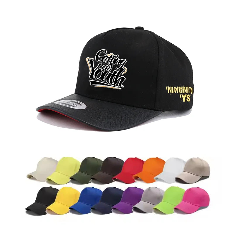 OEM Manufacturer Custom 6 Panel Baseball Cap 3D Embroidery Logo Structured Dad Hat