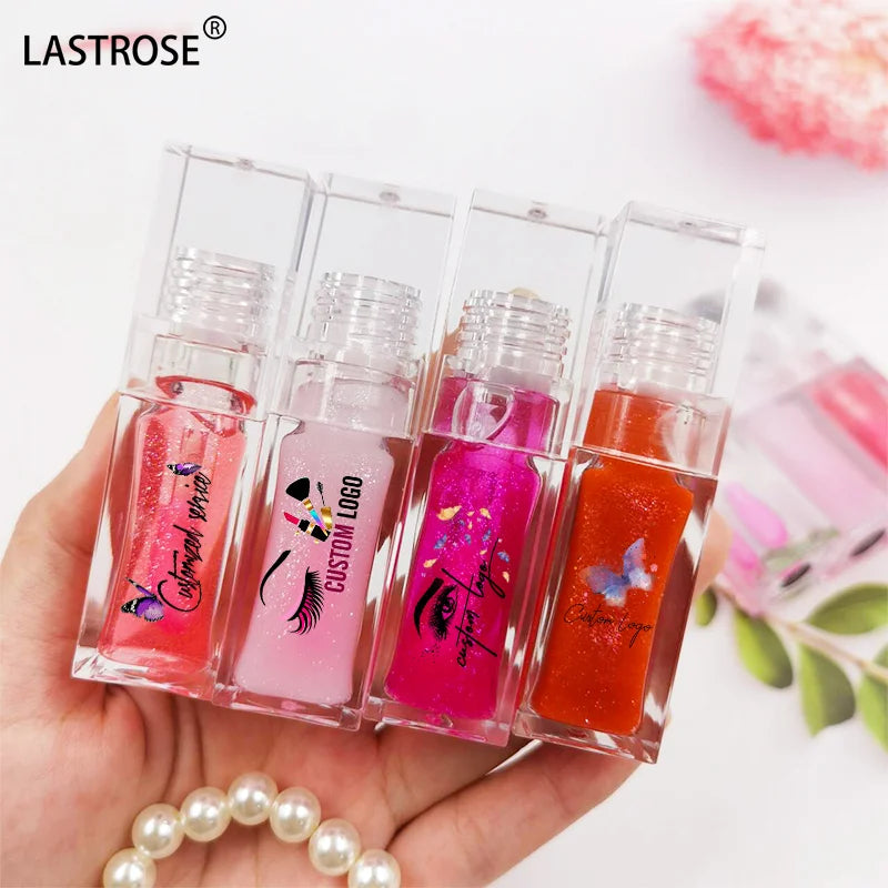 Changing Lip Oil Nourish Hydrating Fruit Tinted Plumping Lip Oil Clear Vegan Private Label Pink Lipgloss Lip Plumper Gloss