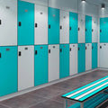 CARTMAY Keyless Self Service Single Door Parcel Electronic Storage Cabinets RFID Mini HPL Sports Gym Lockers for Swimming Pool
