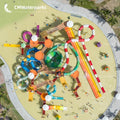 Large Outdoor Fiberglass Water Park Toy Combination for Sale MegaBDM