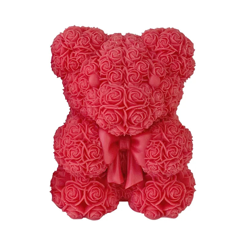 Valentine's Day New Release Rose Bear Aroma Silicone Candle Molds DIY Handmade Art Decorative Candle Mold Packaged in OPP Bag