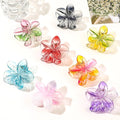 2024 3.2inch Plastic Plumeria Hair Clips Medium Claw Clips for Thin Hair Strong Hold Nonslip Mix Colors Beach Hair Accessories