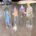 Natural Hexagon Quartz Crystal Wand Polished Rainbow Clear Quartz for Healing Reiki Gemstone Meditation Plating Tower