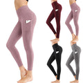 Dropshipping High Waist Yoga Pants With Pockets Seamless Tummy Control Leggings Workout 4 Way Stretch Yoga Leggings