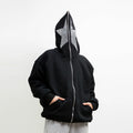 Men's Unisex Pullover Oversized Zipper Heavy Weight Y2K Black Custom Printed Eco-Friendly Full Zip Blank Full Face Rhinestone
