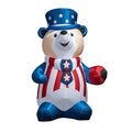 Patriotic Independence Day 4th of July Liberty Bear Inflatable Decorations 1.8m 100% Polyester for Indoor Outdoor Yard Garden