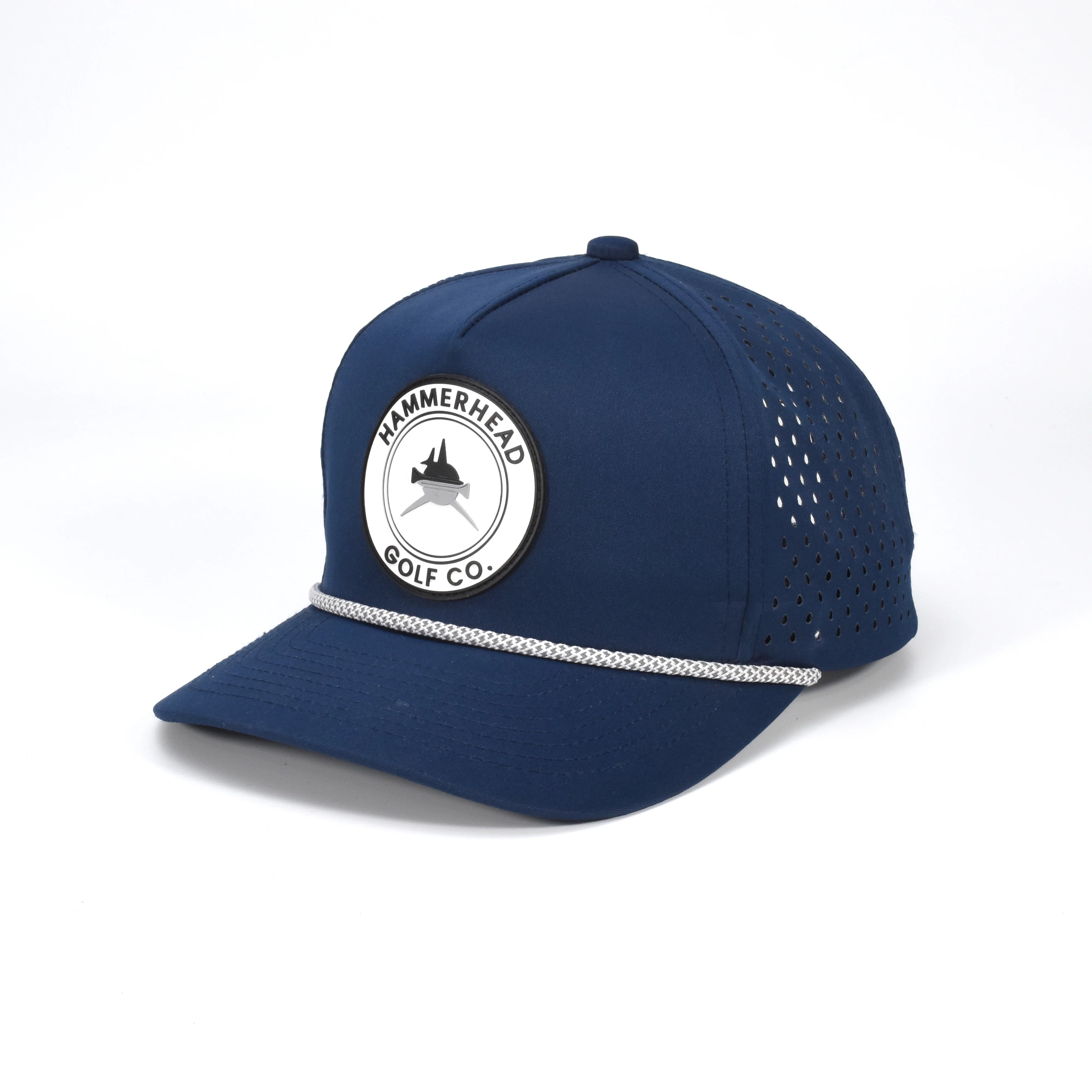 Customized Rubber Patch logo Quick-drying Lightweight Breathable Baseball Caps  5-panel Laser-perforated Cap Suitable for Mens