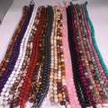 Wholesale Round Shape Natural Stone Beads Lava Tiger Eye Agates Lapis Lazuli Emerald Jade Loose Beads for Jewelry DIY Jewelry