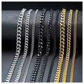 Factory Stock Waterproof Gold Plated Stainless Steel 7mm Cuban Necklace Men Matte Surface Miami Cuban Link Necklace