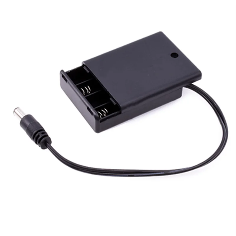 The Manufacture Directly Supplies 4aaa Battery Holder with DC 5.5x2.1 Plug Wire Leads Cover and Switch