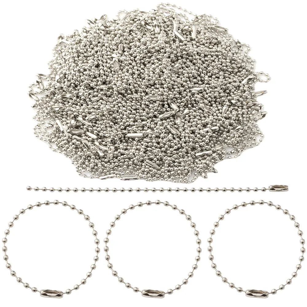 PE037 2.4mm Metal Beaded Chain Jewelry Accessories DIY Components Length Options 8/10/12/15/20/30cm Diameter Iron Material