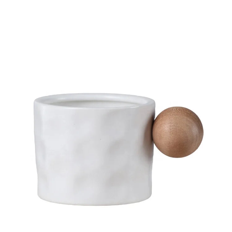 Customized Logo Eco-Friendly Safe Spherical Handle Artistic Tea Cup Gift Porcelain Coffee Mug Gift Set Carton Business Gifts