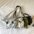 New Men's Waist Rivet Sequins Silver Fashion Messenger Shoulder Bag Women's Crossbody Bags