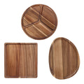 Acacia Wood Serving Platters Wooded Divided Tray Charcuterie Vegetable Food Dish Dessert Cheese Snacks Platter Board