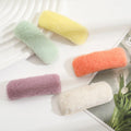 MIO Fashion New 7cm Square Plush Hairpins Korea Soft Fluffy Bb Hair Clip Solid Color Handmade Hair Accessories for Girls Women