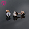 Low Price 14k Rose Gold Stud 0.5ct X 2 Total 1 Carats  Four Claws White D VVS1 Moissanite Gold Earring