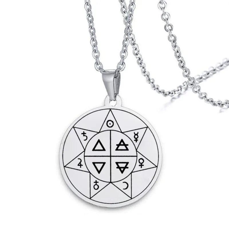Viking Seven Star Amulet Keychain Rune Array Pendant Necklace