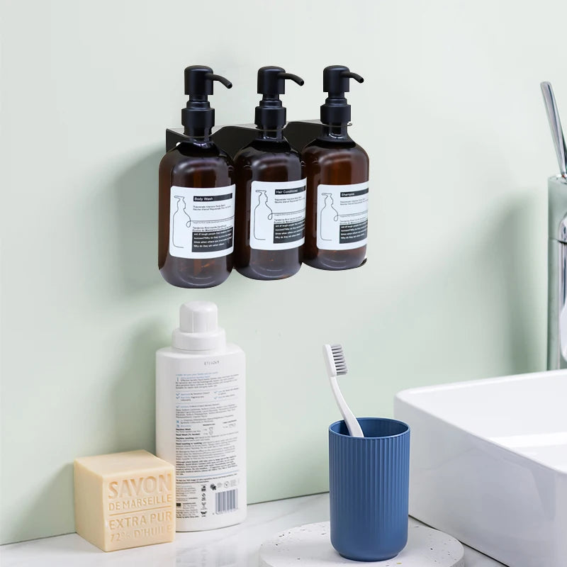 Hotel Triple Shower Soap Dispenser Bottle Wall Mount Shampoo and Conditioner Dispenser