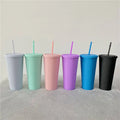 Custom Model 22oz Double Walled Reusable BPA Free Matte Pastel Colored Silicone Drinking Resin Handicrafts Straws Model Pattern