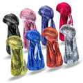 Wholesale New Hot Sell Blue Classic Bandana Durag Silky Satin Designer Paisley Printed Durags for Men