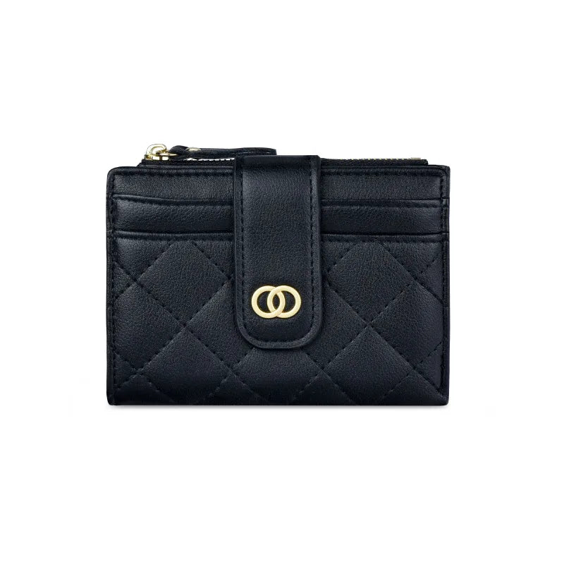 New Trendy Slim PU Leather Wallet for Women Fashion Card Holder Ladies Short Wallet
