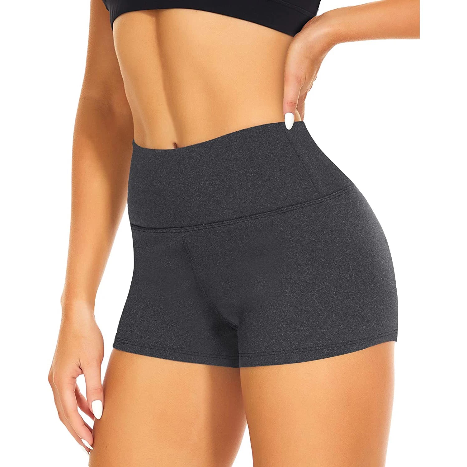 Custom Women's High Waist Jogger Running Shorts Breathable Polyester Athletic Gym Workout Yoga Biker Booty Customizable Size