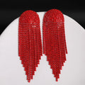 For 2022 Geometric Bridal Wedding Drop Earrings Women's Long Rhinestone Tassel Multi-Layer Statement Alloy Gold Plated