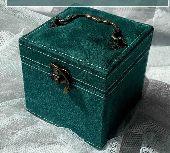 Modern Retro Multifunctional Storage Display Stand for Necklace Ring Jewelry Suede Box Reflective Mirror Eco-Friendly Recyclable