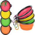 OKSILICONE Collapsible Silicone Travel Dog Bowl With Carabiner Safety Hooks Expandable Portable Travel Pet Bowl for Feeding Pets