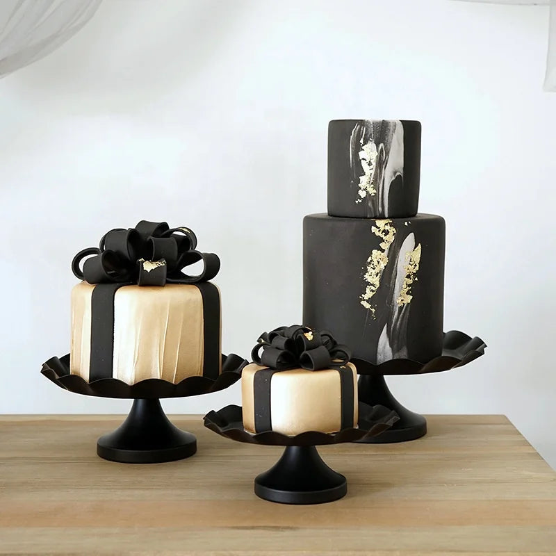 Hot Sale Creative Wedding Dessert Table Ornaments Black Cake Rack Wrought Iron Cake Plate Wedding Props European Dessert Stand