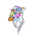 A4014 Abiding Fine Jewelry Wholesale Delicate 925 Sterling Silver Natural Mix Gemstone Adjustable Fashion Designs Ring