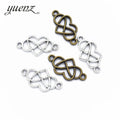 YuenZ 20pcs Antique Silver Color Unlimite Heart Shaped Charm Pendants for Necklace Jewelry Accessories Diy Jewelry Making A86