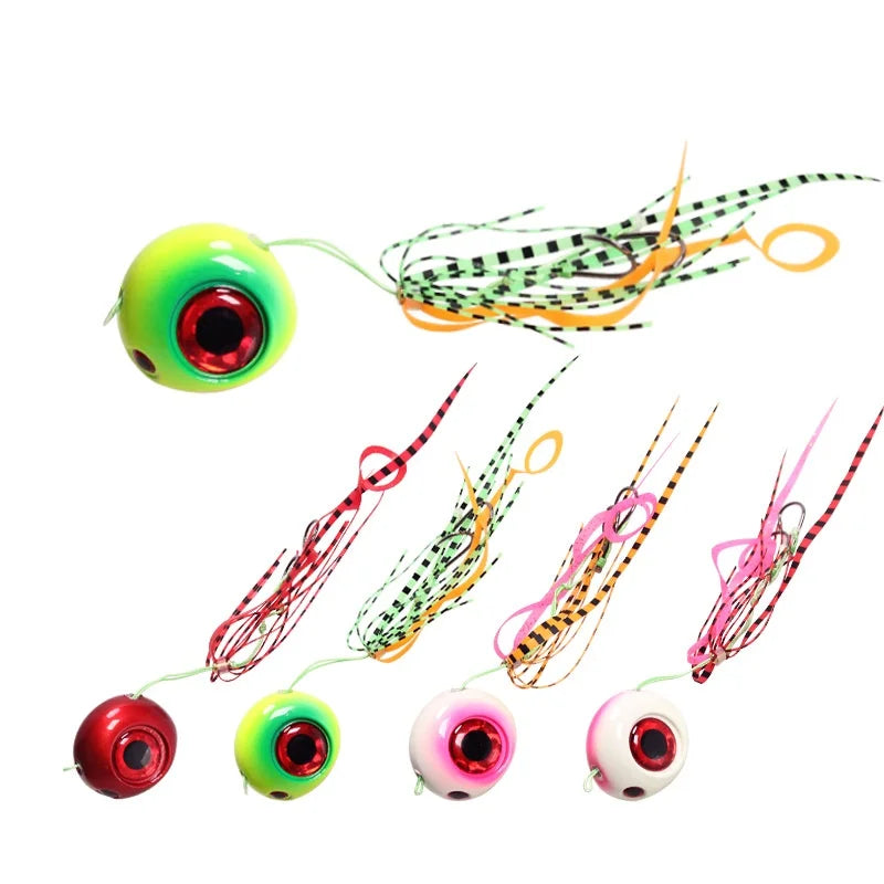 40g -200g Inchiku Squid Octopus Lure Bottom Ship Sinking Slow Rubber Jig Head Skirt Hook Saltwater Fishing Marlin Lure