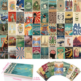 15CM 50PCS Funny car advertising nostalgic wall art collage vintage ad poster