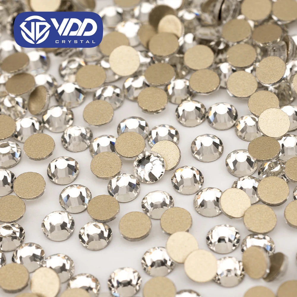 VDD 001 Crystal High Quality Glass Rhinestones Crystal Glod Back Flatback Strass Stones Nail Art DIY Crafts Decorations