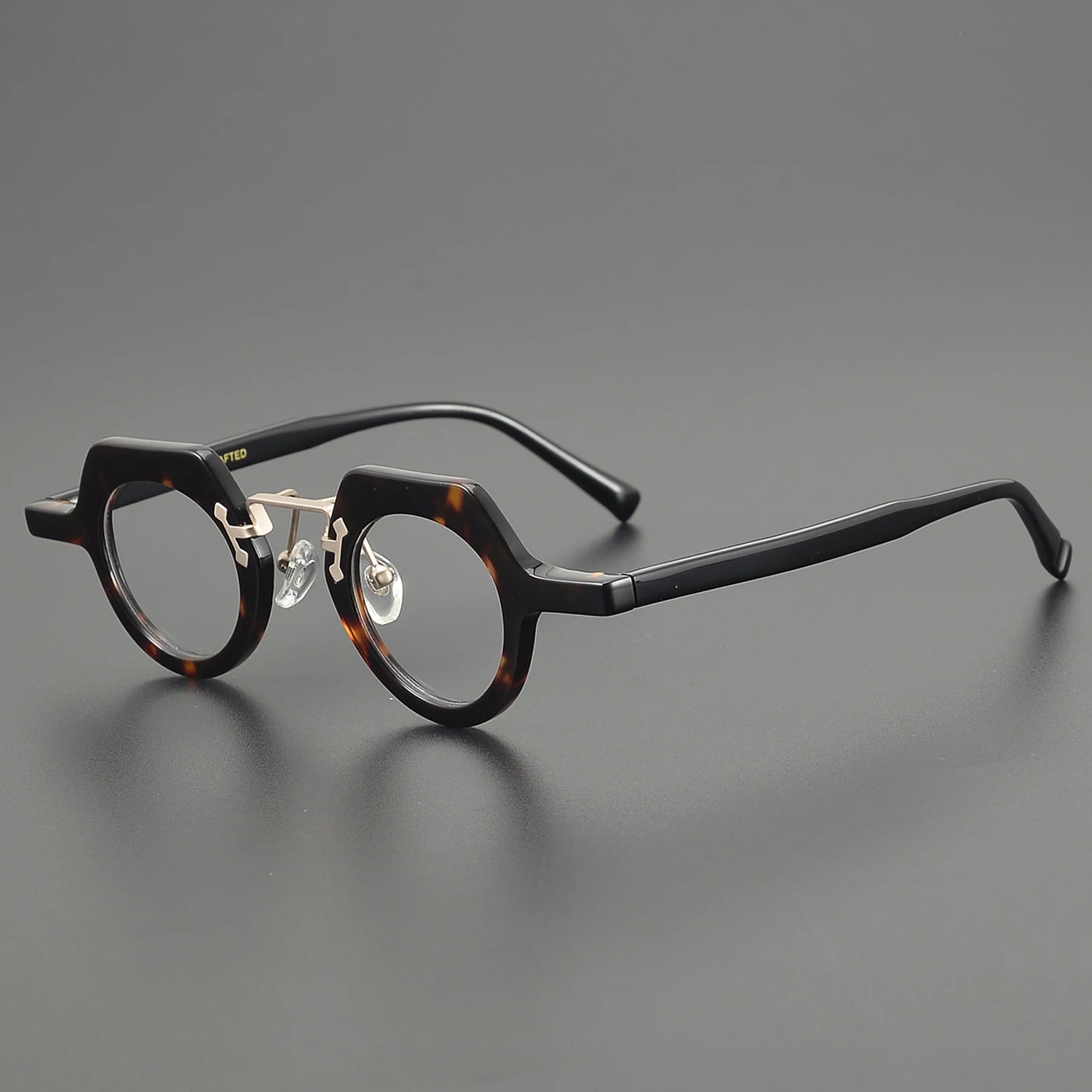 Handmade Sturdy Transparent Black Leopard Pattern Acetate Men's Eyeglasses Frames Customized Luxury Fashion Reading Glasses