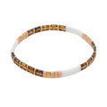 Go2boho Handmade Gold White Miyuki Tila Beads Elastic Quality Bohemia Fashion Jewelry Wholesale Quality Woman Bracelet