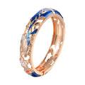 Daili Wholesale Cute Rose Gold Skeleton Dark Blue Bracelet Gold Plated Bracelet for Girl Jewelry Bangle Custom Bangles