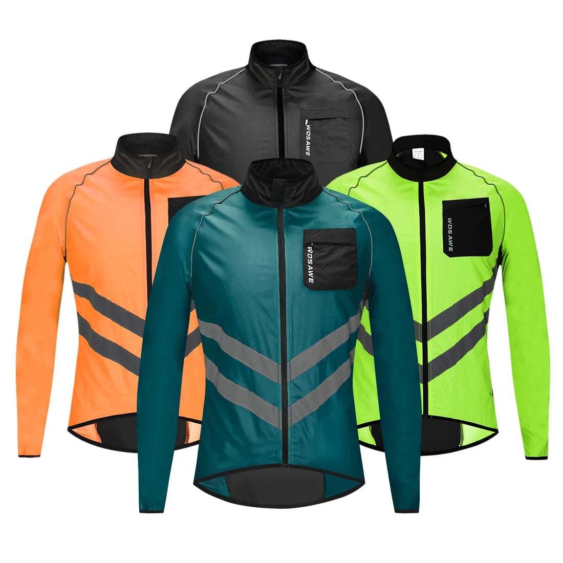 WOSAWE Cycling Rain Jacket High Visibility MultiFunction Jersey Road MTB Bike Bicycle Windproof Quick Dry Rain Coat Windbreaker