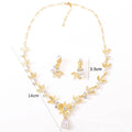 Fashion Elegant clear Zircon Rhinestone Glass Crystal Female Sparkling Jewelry Necklace Earring Set for Women Wedding Party