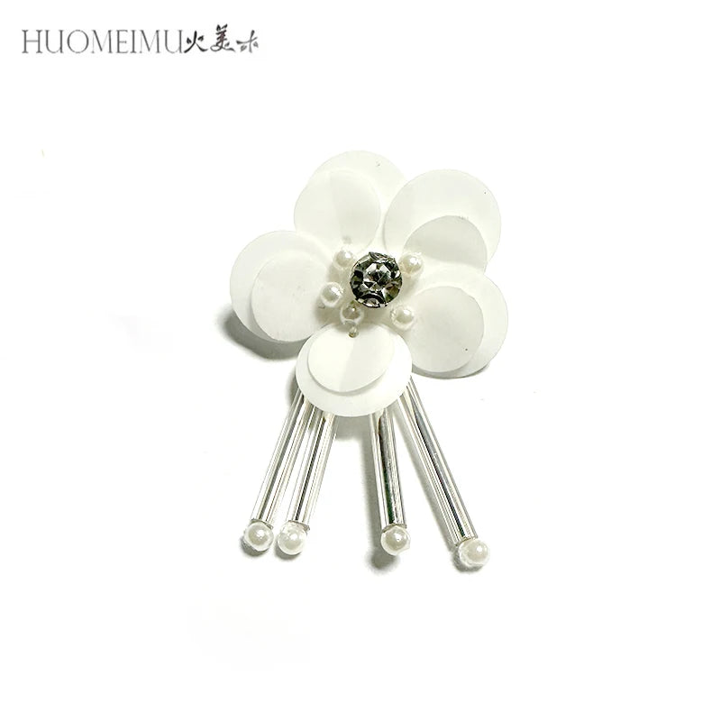 Factory Direct Sale Hand-Made PVC Pearl Tube Sequins Flower Decoration for Shoes and Hats Stage Clothing Accessories