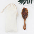 100% Eco-friendly Traditional Bamboo Wooden Curly Hair Health Hair Growing Detangling Scalp Massage Hairbrush for Women