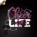 Wholesale Cheer Star Glitter Heat Transfer Vinyl Rhinestone Hot Fix Design Iron on Transfer Designs for T Shirts