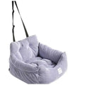 Fluffy Fleece Soft Cushion OEM Look Out Cat Portable Plush Pet Anxiety Booster Travel Small Dog Foam Rectangle Striped Car Seat