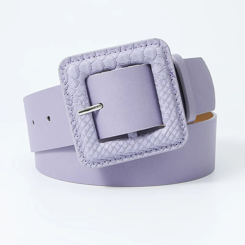 2026 New Vintage Pu Leather Belt Women's Colorful Belt Dress Wide Belt Female Wholesale